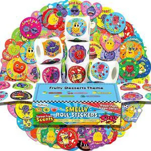 1200 Pcs Scented Stickers for Kids and Children, 6 Rolls Large Scratch and Sniff Reward Stickers, Smelly Motivational Incentive Stickers for Teachers, Students, Classroom, Home, Crafts 1200 Pcs Scented Stickers for Kids and Children, 6 Rolls Large Scratch and Sniff Reward Stickers, Smelly Motivational Incentive Stickers for Teachers, Students, Classroom, Home, Crafts