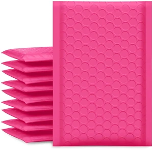 Bubble Mailers 4x8" Hot Pink 50 Pack Usable Size 4x7" Shipping Bags Opaque Self Seal Adhesive Waterproof Boutique Padded Envelopes for Jewelry Makeup Small Bubble Mailers for Trading Cards #000 Bubble Mailers 4x8" Hot Pink 50 Pack Usable Size 4x7" Shipping Bags Opaque Self Seal Adhesive Waterproof Boutique Padded Envelopes for Jewelry Makeup Small Bubble Mailers for Trading Cards #000