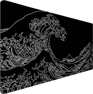 Large Gaming Mouse Pad, Waterproof Extra Large Big Mouse Pad with Stitched Edge, XXXL Non-Slip Black Computer Long Mousepad for Gamer, Office & Home, Wave Lines Large Gaming Mouse Pad, Waterproof Extra Large Big Mouse Pad with Stitched Edge, XXXL Non-Slip Black Computer Long Mousepad for Gamer, Office & Home, Wave Lines