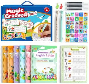 Magical Handwriting Workbooks Handwriting Practice Magic Copybook, Handwriting Aid Magic Pen Reusable Copybook Grooves Template Design for Children (6) Magical Handwriting Workbooks Handwriting Practice Magic Copybook, Handwriting Aid Magic Pen Reusable Copybook Grooves Template Design for Children (6)