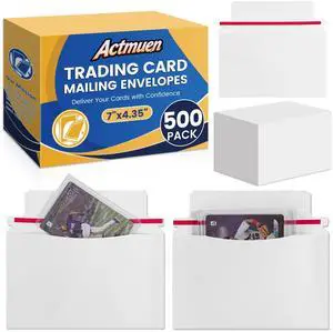 500 Pack Mailer Trading Card Envelopes7" x 4.35" Trading Card Mailers for Shipping, Perfect Sized Shipping Envelope for Mailing Semi-Rigid and Toploaders, Protector Supplies 500 Pack Mailer Trading Card Envelopes7" x 4.35" Trading Card Mailers for Shipping, Perfect Sized Shipping Envelope for Mailing Semi-Rigid and Toploaders, Protector Supplies