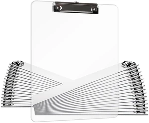 Plastic Clipboards Pack of 30, A4 Acrylic Clear Board 8.5x11 Transparent Letter Size 9" x 12.5" for Classroom, Students,Office & School Supply Plastic Clipboards Pack of 30, A4 Acrylic Clear Board 8.5x11 Transparent Letter Size 9" x 12.5" for Classroom, Students,Office & School Supply