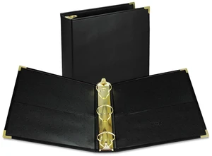 Classic Collection Leather 3 Ring Binder, Executive Presentation Portfolio, 2 Inch (Holds 425 Sheets), Brass Round Ring, Black Classic Collection Leather 3 Ring Binder, Executive Presentation Portfolio, 2 Inch (Holds 425 Sheets), Brass Round Ring, Black