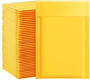 Kraft Bubble Mailers 4x8 Inch 100 Pcs,Small Self-Sealing Mail Shipping Bags,Yellow Padded Envelopes #000 Kraft Bubble Mailers 4x8 Inch 100 Pcs,Small Self-Sealing Mail Shipping Bags,Yellow Padded Envelopes #000