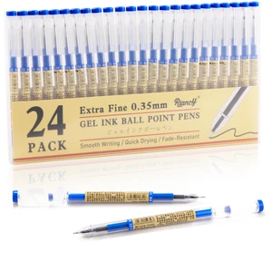 Japanese Style Blue Gel Ink Pens, 0.35mm Extra Fine Point, No Smudge Quick Drying, Japanese Ink Pen for Journal Planners, Thin Notebook Paper, Office School Supplies, 24 Pack, Writing Drawing Japanese Style Blue Gel Ink Pens, 0.35mm Extra Fine Point, No Smudge Quick Drying, Japanese Ink Pen for Journal Planners, Thin Notebook Paper, Office School Supplies, 24 Pack, Writing Drawing