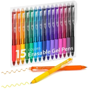 Erasable Gel Pens, 15 Colors Retractable 0.5mm Fine Point Erasable Pens Clicker for Back to School, Assorted Color Inks, Make Mistakes Disappear for Drawing Writing Planner & Crossword Puzzles Erasable Gel Pens, 15 Colors Retractable 0.5mm Fine Point Erasable Pens Clicker for Back to School, Assorted Color Inks, Make Mistakes Disappear for Drawing Writing Planner & Crossword Puzzles