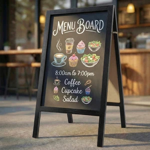 A Frame Chalkboard Signs 40"x20", Extra Large Chalk Board, Black Double-sided Chalkboard Easel Sign, Large Writing Area, Easy to Move and Set Up, For Cafe Restaurant School Wedding A Frame Chalkboard Signs 40"x20", Extra Large Chalk Board, Black Double-sided Chalkboard Easel Sign, Large Writing Area, Easy to Move and Set Up, For Cafe Restaurant School Wedding