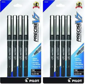 Precise V7, Capped Liquid Ink Rollerball Pens, Fine Point 0.7 mm, Black Ink Pens, Pack of 8 - Ideal for School, Journaling & Office Writing Precise V7, Capped Liquid Ink Rollerball Pens, Fine Point 0.7 mm, Black Ink Pens, Pack of 8 - Ideal for School, Journaling & Office Writing