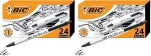 Clic Stic Black Retractable Ballpoint Pens,Medium Point (1.0mm),Round Barrel Design for Comfortable Writing,24 Count (Pack of 2) Clic Stic Black Retractable Ballpoint Pens,Medium Point (1.0mm),Round Barrel Design for Comfortable Writing,24 Count (Pack of 2)