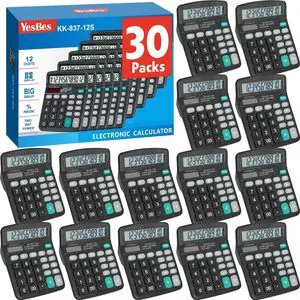 30 Pack Calculator Bulk, 12 Digits Calculators Desktop with Large LCD Display and Sensitive Butto, Solar and Battery Dual Power, Desk Calculator 30 Pack Calculator Bulk, 12 Digits Calculators Desktop with Large LCD Display and Sensitive Butto, Solar and Battery Dual Power, Desk Calculator