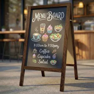A Frame Chalkboard Signs 40"x20", Extra Large Chalk Board, Brown Double-sided Chalkboard Easel Sign, Large Writing Area, Easy to Move and Set Up, For Cafe Restaurant School Wedding A Frame Chalkboard Signs 40"x20", Extra Large Chalk Board, Brown Double-sided Chalkboard Easel Sign, Large Writing Area, Easy to Move and Set Up, For Cafe Restaurant School Wedding