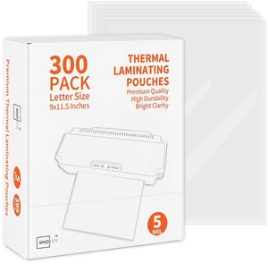 5 Mil Laminating Sheets, 9 x 11.5 Inches, Clear Glossy, 300 Pack Thermal Laminating Pouches, Universal Fit for All Thermal Laminators, for Letter Size, Office and School Supplies 5 Mil Laminating Sheets, 9 x 11.5 Inches, Clear Glossy, 300 Pack Thermal Laminating Pouches, Universal Fit for All Thermal Laminators, for Letter Size, Office and School Supplies