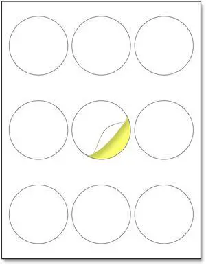 2.5 inch Round Labels Printable Circle Stickers - 8.5" x 11", 200 Sheets Laser/Inkjet Printing, comes with Print Templates 2.5 inch Round Labels Printable Circle Stickers - 8.5" x 11", 200 Sheets Laser/Inkjet Printing, comes with Print Templates