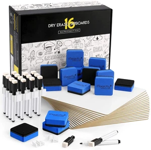 16 Pack Double-Sided Small White Board, 9x12 Dry Erase LapBoards Mini White Board with 16 Pens, 16 Erasers & 16 Pen Clips, Homeschool Whiteboard Set for Student, Teachers, Office 16 Pack Double-Sided Small White Board, 9x12 Dry Erase LapBoards Mini White Board with 16 Pens, 16 Erasers & 16 Pen Clips, Homeschool Whiteboard Set for Student, Teachers, Office