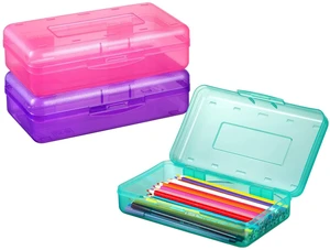 3 Pack Pencil Case, Large Hard Pencil Box Bulk, Clear Crayon Box Marker Pen Organizer, Plastic Storage Container with Snap Lid, Stackable Art Craft Organizer Back to School Supplies 3 Pack Pencil Case, Large Hard Pencil Box Bulk, Clear Crayon Box Marker Pen Organizer, Plastic Storage Container with Snap Lid, Stackable Art Craft Organizer Back to School Supplies
