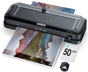 Teacher Laminator Kit, 5-in-1 Laminator with Built-in Paper Trimmer, Hole Punch & Corner Rounder, 50 Laminating Pouches, Fast 3-Min Warm-Up, Jam-Free for Teacher or Craft Teacher Laminator Kit, 5-in-1 Laminator with Built-in Paper Trimmer, Hole Punch & Corner Rounder, 50 Laminating Pouches, Fast 3-Min Warm-Up, Jam-Free for Teacher or Craft