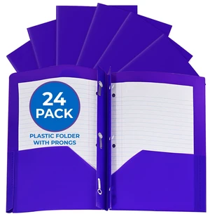 24 Pack Purple Plastic Folders with Pockets Heavy Duty. 2 Pocket Folder with Prongs Bulk. Tear-Resistant Letter Size 8.5x11. Presentation Ready School and Office Supplies 24 Pack Purple Plastic Folders with Pockets Heavy Duty. 2 Pocket Folder with Prongs Bulk. Tear-Resistant Letter Size 8.5x11. Presentation Ready School and Office Supplies