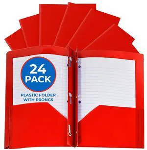 24 Pack Red Plastic Folders with Pockets Heavy Duty. 2 Pocket Folder with Prongs Bulk. Tear-Resistant Letter Size 8.5x11. Presentation Ready School and Office Supplies 24 Pack Red Plastic Folders with Pockets Heavy Duty. 2 Pocket Folder with Prongs Bulk. Tear-Resistant Letter Size 8.5x11. Presentation Ready School and Office Supplies