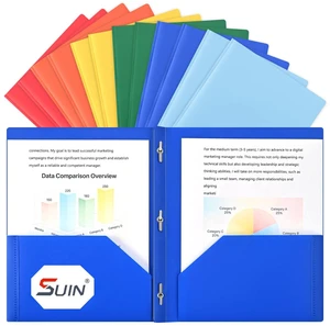 Plastic Project-Folder with 2 Pockets and 3-Prong Fasteners, for US Letter Size, Bulk Pack Color File-Folder for US Letter Size Papers, Ideal for School & Office, (Assorted Bright Colors) Plastic Project-Folder with 2 Pockets and 3-Prong Fasteners, for US Letter Size, Bulk Pack Color File-Folder for US Letter Size Papers, Ideal for School & Office, (Assorted Bright Colors)