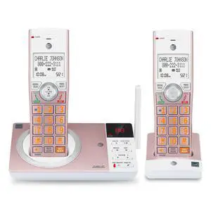 CL82257 DECT 6.0 2-Handset Cordless Phone for Home with Answering Machine, Call Blocking, Caller ID Announcer, Intercom and Long Range, Rose Gold CL82257 DECT 6.0 2-Handset Cordless Phone for Home with Answering Machine, Call Blocking, Caller ID Announcer, Intercom and Long Range, Rose Gold