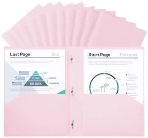 Plastic Project-Folder with 2 Pockets and 3-Prong Fasteners, for US Letter Size, Bulk Pack Color File-Folder for US Letter Size Papers, Ideal for School & Office, (Pastel Pink) Plastic Project-Folder with 2 Pockets and 3-Prong Fasteners, for US Letter Size, Bulk Pack Color File-Folder for US Letter Size Papers, Ideal for School & Office, (Pastel Pink)
