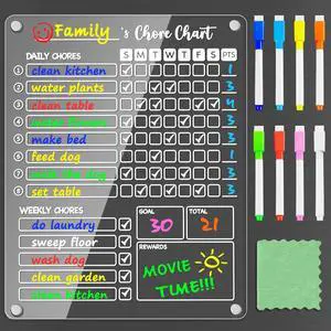 Acrylic Magnetic Chore Chart for Kids, 12x9.5 Inch, 1 Pack Clear Dry Erase Fridge Chore and Reward Board for Multiple Kids and Teens; Embedded Magnets; 8 Wet-Erase Markers and Towel Acrylic Magnetic Chore Chart for Kids, 12x9.5 Inch, 1 Pack Clear Dry Erase Fridge Chore and Reward Board for Multiple Kids and Teens; Embedded Magnets; 8 Wet-Erase Markers and Towel