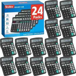 24 Pack Calculator Bulk, 12 Digits Calculators Desktop with Large LCD Display and Sensitive Butto, Solar and Battery Dual Power, Desk Calculator for School, Office, Home 24 Pack Calculator Bulk, 12 Digits Calculators Desktop with Large LCD Display and Sensitive Butto, Solar and Battery Dual Power, Desk Calculator for School, Office, Home