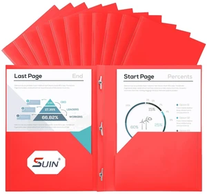 Plastic Project-Folder with 2 Pockets and 3-Prong Fasteners, for US Letter Size, Bulk Pack Color File-Folder for US Letter Size Papers, Ideal for School & Office, (Red) Plastic Project-Folder with 2 Pockets and 3-Prong Fasteners, for US Letter Size, Bulk Pack Color File-Folder for US Letter Size Papers, Ideal for School & Office, (Red)