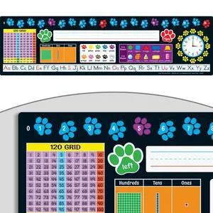 Paw Prints Desktop Reference Nameplates, 24-Pack Ages 5+, Kindergarten+, Self-Adhesive Deluxe Plastic with Letters, Numbers, Colors, 3D Shapes, 120 Grid, Base 10 and Time: Amazon.com Paw Prints Desktop Reference Nameplates, 24-Pack Ages 5+, Kindergarten+, Self-Adhesive Deluxe Plastic with Letters, Numbers, Colors, 3D Shapes, 120 Grid, Base 10 and Time: Amazon.com