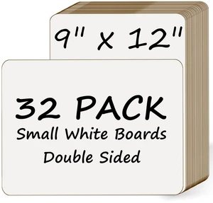 32 Pack Small White Board Portable 9"x12",Personal Whiteboard for Students Mini Size,Dry Erase Whiteboards Double-Sided Lapboard,White Boards Easy to Clean,Classroom Drawing Dry Erase Lapboards 32 Pack Small White Board Portable 9"x12",Personal Whiteboard for Students Mini Size,Dry Erase Whiteboards Double-Sided Lapboard,White Boards Easy to Clean,Classroom Drawing Dry Erase Lapboards