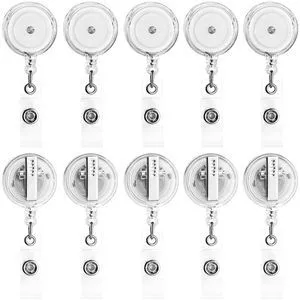30 Pack Badge Reels Retractable with Swivel Alligator Clip Retractable Badge Holder Reel Clips for Teachers, Students, Office Workers (Translucent Clear) 30 Pack Badge Reels Retractable with Swivel Alligator Clip Retractable Badge Holder Reel Clips for Teachers, Students, Office Workers (Translucent Clear)