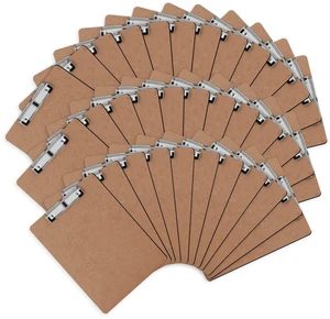 36 Pack Hardboard Clipboards, Low Profile Clip, A4 Letter Size Wood Clipboards, 12.5 x 9 Inch Clip Boards, Fit 8.5x11 Letter Size Paper, Office, Classroom Supplies, Brown, ECO Friendly 36 Pack Hardboard Clipboards, Low Profile Clip, A4 Letter Size Wood Clipboards, 12.5 x 9 Inch Clip Boards, Fit 8.5x11 Letter Size Paper, Office, Classroom Supplies, Brown, ECO Friendly