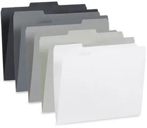 100 File Folders, Letter Size, 1/3 Cut Tab, Grayscale Gray, Black and White Assortment, Durable 11pt Paper, 1/3 Cut Assorted Tabs, Color Coded Home and Office Filing 100 File Folders, Letter Size, 1/3 Cut Tab, Grayscale Gray, Black and White Assortment, Durable 11pt Paper, 1/3 Cut Assorted Tabs, Color Coded Home and Office Filing