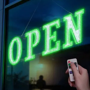 Open Sign for Business 40" x 14", Bright LED Open Sign with Remote Control, 14 Flashing Modes, Adjustable Brightness & Speed, for Large Storefront Window or Glass Door (Green and White) Open Sign for Business 40" x 14", Bright LED Open Sign with Remote Control, 14 Flashing Modes, Adjustable Brightness & Speed, for Large Storefront Window or Glass Door (Green and White)