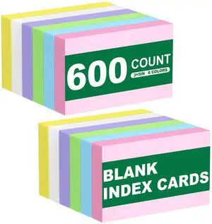 600 PCS 3x5 Index Cards Blank Study Flashcards 3x5 Colored Note Cards Bulk Colorful Flashcards Study Cards Blank Flash Cards 3 by 5 Index Card Cue Notecards Receipt Note Card for School Office Home 600 PCS 3x5 Index Cards Blank Study Flashcards 3x5 Colored Note Cards Bulk Colorful Flashcards Study Cards Blank Flash Cards 3 by 5 Index Card Cue Notecards Receipt Note Card for School Office Home