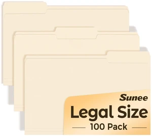 Manilla Folders Legal Size (14 x 8.5 inches),100 Per Box, Durable Paper File Folders with 1/3 Cut Tab for Office, Legal Documents, Filing, and Organizing Manilla Folders Legal Size (14 x 8.5 inches),100 Per Box, Durable Paper File Folders with 1/3 Cut Tab for Office, Legal Documents, Filing, and Organizing