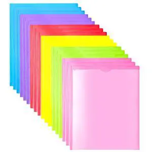 Heavy Duty Plastic Folders with Clear Front Pocket - 18PCS, 3 Pockets Folders with Prongs and Card Slot, for Letter Size Sheets, Bright Colors Heavy Duty Plastic Folders with Clear Front Pocket - 18PCS, 3 Pockets Folders with Prongs and Card Slot, for Letter Size Sheets, Bright Colors