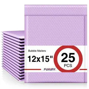 Bubble Mailers 12x15 Inch Lavender Purple Padded Envelopes 25 Pack Large Bubble Mailer Strong Adhesion Padded Mailer,Self-Seal Envelope for Mailing Small Business,Magazine, Clothing Bubble Mailers 12x15 Inch Lavender Purple Padded Envelopes 25 Pack Large Bubble Mailer Strong Adhesion Padded Mailer,Self-Seal Envelope for Mailing Small Business,Magazine, Clothing