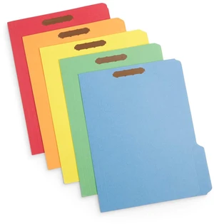 50 Fastener File Folders, Letter, Assorted Colors Assorted Colors, Durable 11pt Paper, Reinforced 1/3 Cut Tabs, 2 Prong Fasteners, Medical, Law and Office Files 50 Fastener File Folders, Letter, Assorted Colors Assorted Colors, Durable 11pt Paper, Reinforced 1/3 Cut Tabs, 2 Prong Fasteners, Medical, Law and Office Files