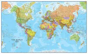 World Wall Map - Map of The World Poster - Front Lamination - 47 x 33 - Updated 2025 World Wall Map - Map of The World Poster - Front Lamination - 47 x 33 - Updated 2025