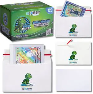 Shell Mailer Trading Card Envelopes for Shipping, Card Mailers - 100 Pack Perfect Fit for Semi-Rigids & Toploaders, Sides Glued Flat for Sorting Machines, Premium Material, Customized Protective Flap Shell Mailer Trading Card Envelopes for Shipping, Card Mailers - 100 Pack Perfect Fit for Semi-Rigids & Toploaders, Sides Glued Flat for Sorting Machines, Premium Material, Customized Protective Flap