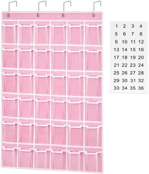 36 Clear Pockets Classroom Pocket Charts for Cell Phone Holder Phone Pocket with 36 Numbered Stickers & 4 Metal Hooks, Wall Door Mount Multi-Purpose Hanging Pocket Organizer for Classroom 36 Clear Pockets Classroom Pocket Charts for Cell Phone Holder Phone Pocket with 36 Numbered Stickers & 4 Metal Hooks, Wall Door Mount Multi-Purpose Hanging Pocket Organizer for Classroom