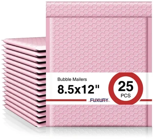 Bubble Mailer 8.5x12" Padded Envelopes 25 Pack Usable Size 8.5x11" Self Seal Bubble Envelopes,Waterproof Mailing Envelopes for Books,Clothes, Makeup Supplies, Light Pink #2 Bubble Mailer 8.5x12" Padded Envelopes 25 Pack Usable Size 8.5x11" Self Seal Bubble Envelopes,Waterproof Mailing Envelopes for Books,Clothes, Makeup Supplies, Light Pink #2