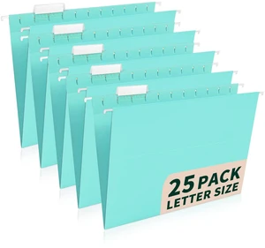 25-Pack Hanging File Folders,Letter Size,Includes 35 Transparent Label Cards & 50 Sticker Labels,1/5-Cut Tabs for Home & Office Organization(25, Aqua) 25-Pack Hanging File Folders,Letter Size,Includes 35 Transparent Label Cards & 50 Sticker Labels,1/5-Cut Tabs for Home & Office Organization(25, Aqua)