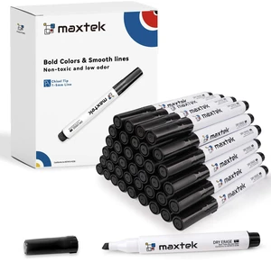 Low Odor Dry Erase Markers Chisel Tip, Black, 40 Bulk Whiteboard Markers, For Classroom, Teachers, Office, School Supplies Low Odor Dry Erase Markers Chisel Tip, Black, 40 Bulk Whiteboard Markers, For Classroom, Teachers, Office, School Supplies
