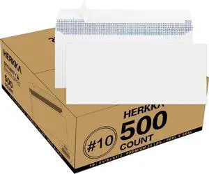 #10 Security Self-Seal Envelopes, No.10 Windowless Bussiness Envelopes, Security Tinted with Printer Friendly Design - Size 4-1/8 x 9-1/2 Inch - White - 24 LB - 500 Pack #10 Security Self-Seal Envelopes, No.10 Windowless Bussiness Envelopes, Security Tinted with Printer Friendly Design - Size 4-1/8 x 9-1/2 Inch - White - 24 LB - 500 Pack