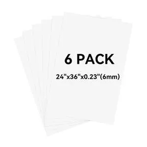Foam Board 24x36 Inch, 6 Pack White Poster Board, 0.23 Inch Thick High-Grammage Paper Facing, Lightweight, Easy to Cut and Draw, Painting, Display & Crafts Foam Board 24x36 Inch, 6 Pack White Poster Board, 0.23 Inch Thick High-Grammage Paper Facing, Lightweight, Easy to Cut and Draw, Painting, Display & Crafts