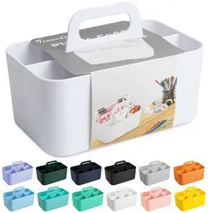 Multipurpose Caddy Organizer, Plastic Caddy with Handle, Stackable Desk Organizer for Stationery, Marker and Pencil, Office Supplies Organizer, Dorm Caddy Multipurpose Caddy Organizer, Plastic Caddy with Handle, Stackable Desk Organizer for Stationery, Marker and Pencil, Office Supplies Organizer, Dorm Caddy