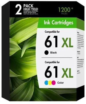 61XL 61 Ink Cartridges Combo Pack for HP 61 XL Printers Envy 4500 5530 Compatible for HP Ink 61 Black and Color Work for HP61 Envy 5530 4500 Officejet 4630 4635 Envy 4502 4501 Deskjet 1000 Printer 61XL 61 Ink Cartridges Combo Pack for HP 61 XL Printers Envy 4500 5530 Compatible for HP Ink 61 Black and Color Work for HP61 Envy 5530 4500 Officejet 4630 4635 Envy 4502 4501 Deskjet 1000 Printer