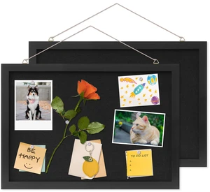 Cork Board with Linen Black 2Pack,Bulletin Board 17"x12" Corkboards for Office Home School Message Board or Vision Board Decoration Cork Board with Linen Black 2Pack,Bulletin Board 17"x12" Corkboards for Office Home School Message Board or Vision Board Decoration